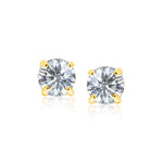 14K Yellow Gold 8.0mm Round CZ Stud Earrings