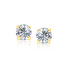 14K Yellow Gold 8.0mm Round CZ Stud Earrings