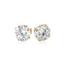 14K Yellow Gold 8.0mm Round CZ Stud Earrings, view 2