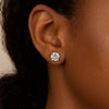 14K Yellow Gold 8.0mm Round CZ Stud Earrings, view 4