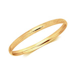 14K Yellow Gold Dome Style Childrens Bangle with Diamond Cuts (5.50 mm), view 2