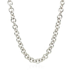 Sterling Silver Rhodium Plated Rolo Chain Necklace with a Heart Toggle Charm, view 3