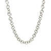 Sterling Silver Rhodium Plated Rolo Chain Necklace with a Heart Toggle Charm