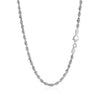 14k White Gold Solid Diamond Cut Rope Chain (3.00 mm)