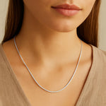 14k White Gold Classic Box Chain (0.60 mm), view 11