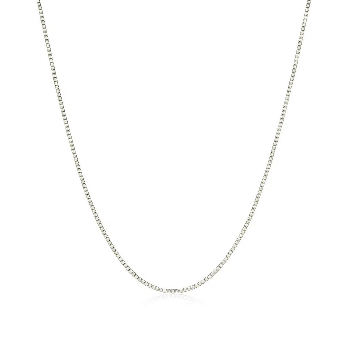 14k White Gold Classic Box Chain (0.60 mm), view 2