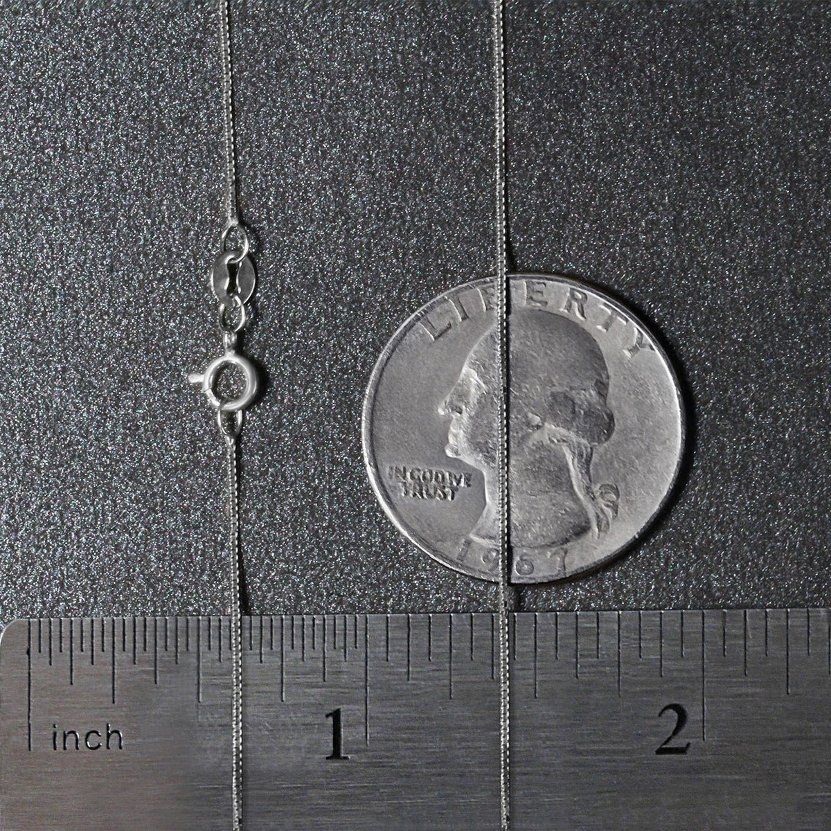 14k White Gold Classic Box Chain (0.60 mm), view 7