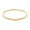 14k Yellow Gold Solid Diamond Cut Rope Bracelet (2.50 mm)