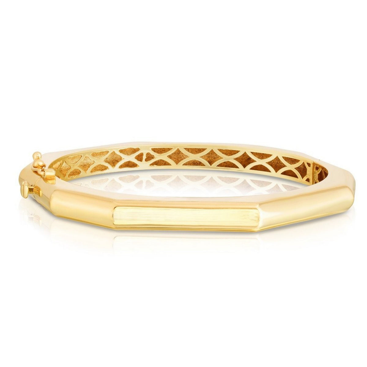 14K Yellow Gold High Polish Geometric Bangle (6.10 mm), view 2