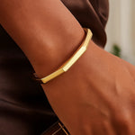 14K Yellow Gold High Polish Geometric Bangle (6.10 mm), view 3