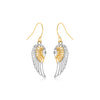 Two-Tone Wing Drop Earrings in 10K Gold