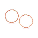 14K Rose Gold Polished Hoop Earrings (3x25.00 mm)