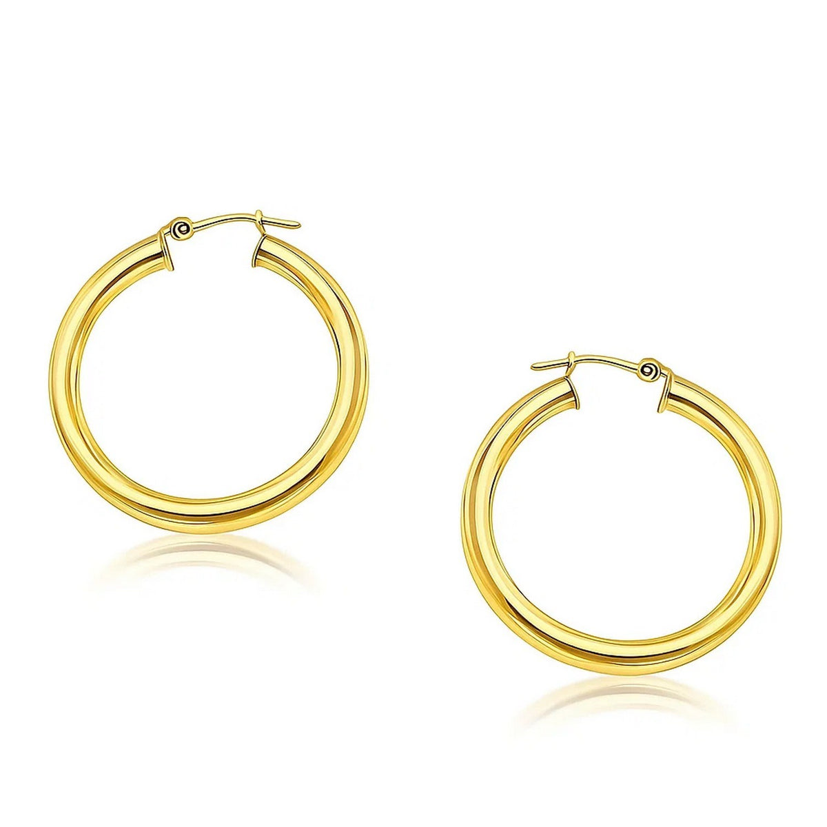 14K Yellow Gold Polished Hoop Earrings (4x30.00 mm)