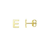14K Yellow Gold Yours Truly Initial E Stud Earrings