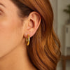 Endless Engraved Round Hoop Earrings in 14K Yellow Gold, view 3