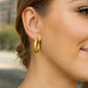 Endless Engraved Round Hoop Earrings in 14K Yellow Gold, view 4