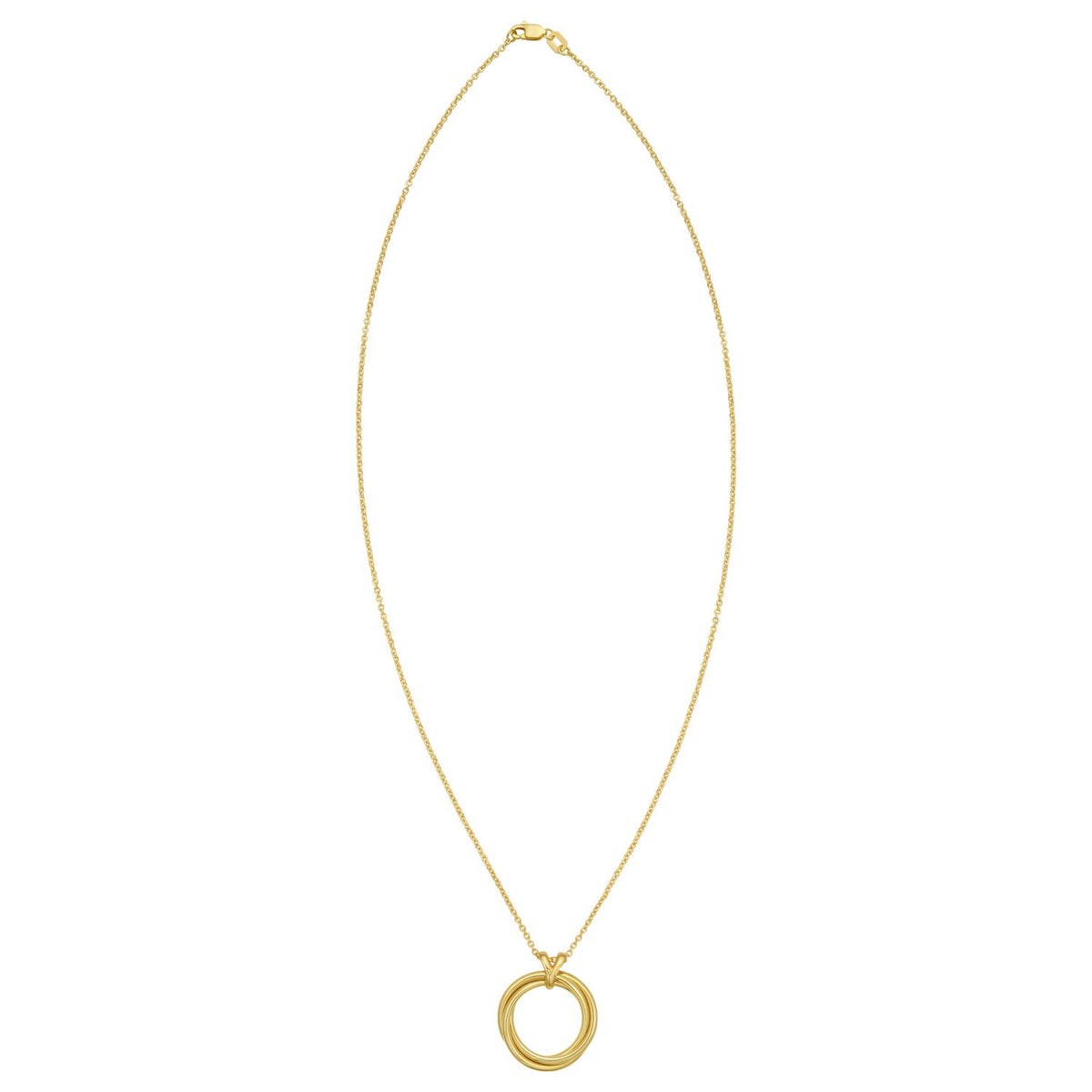 14K Yellow Gold Interlocking Medium Trinity Necklace