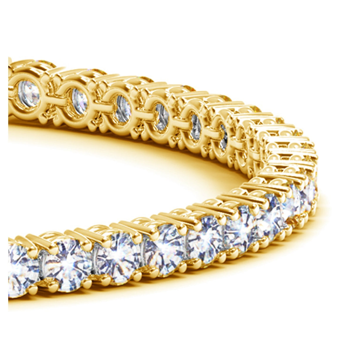Lab Grown Round Diamond Tennis Bracelet in 14K Yellow Gold (10 cctw F/G VS2/SI1), view 2