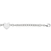Sterling Silver Rhodium Plated Chain Bracelet with a Flat Heart Station(5.00 mm)