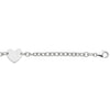 Sterling Silver Rhodium Plated Chain Bracelet with a Flat Heart Station(5.00 mm)