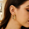 14K Yellow Gold Twisted Large Hoop Earrings