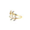 14k Two Tone Gold Crossover Ring with Textured Leaves(1.50 mm)
