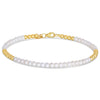 14k Yellow Gold High Polish Freshwater Pearl Pallina Bead Bracelet (2.00 mm)