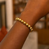 Sterling Silver Yellow Gold Plated Bold Bead Bracelet