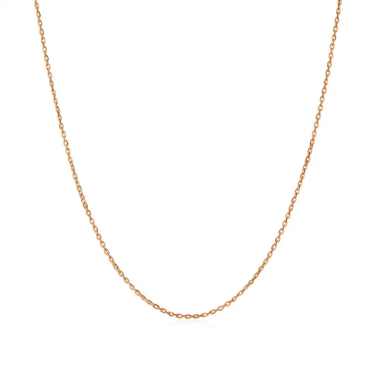 14k Pink Gold Diamond Cut Cable Link Chain (0.87 mm), view 12