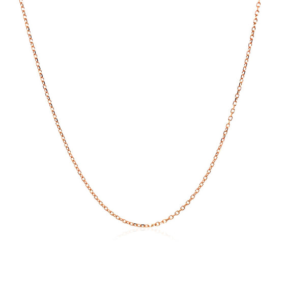 14k Pink Gold Diamond Cut Cable Link Chain (0.87 mm)