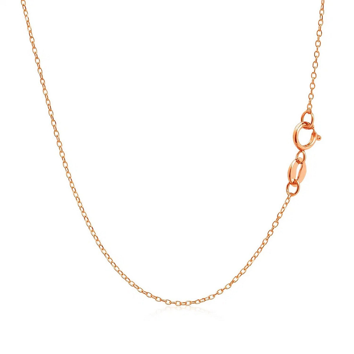 14k Pink Gold Diamond Cut Cable Link Chain (0.87 mm), view 3