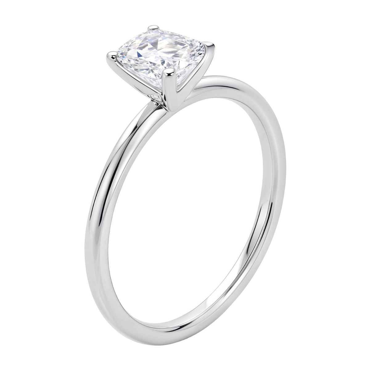 1 1/2 Carat Emerald Lab Grown IGI G/VS1 Diamond Solitaire Ring in 14K White Gold, view 2