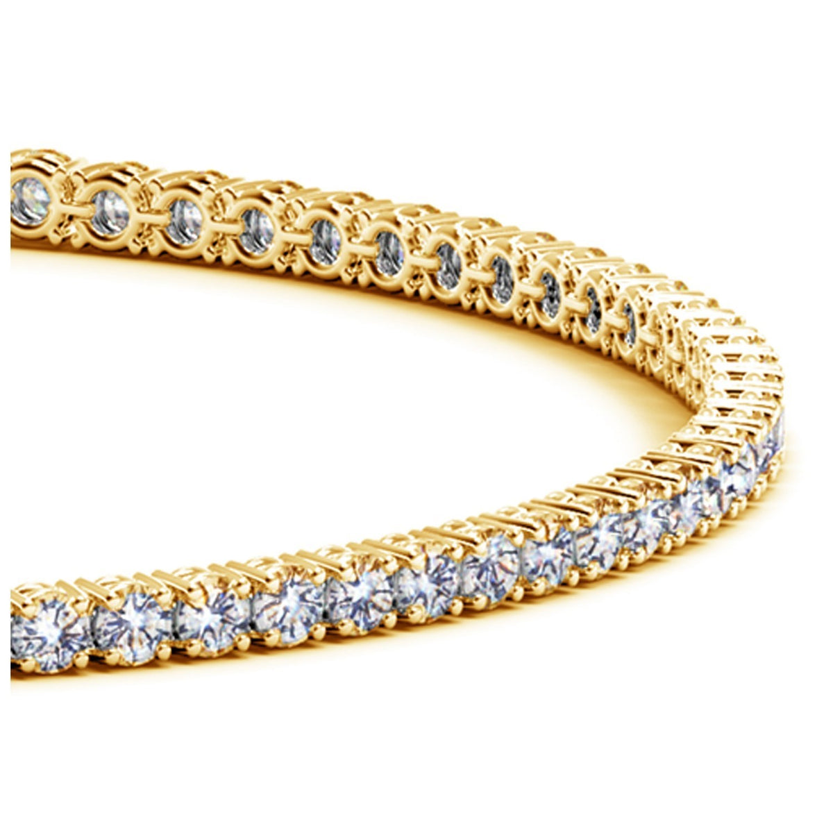 Lab Grown Round Diamond Tennis Bracelet in 14K Yellow Gold (2 cctw F/G VS2/SI1), view 2
