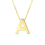 14K Yellow Gold Yours Truly Block Letter Initial A Necklace, view 2