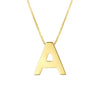 14K Yellow Gold Yours Truly Block Letter Initial A Necklace, view 2