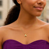 14K Yellow Gold Yours Truly Block Letter Initial A Necklace, view 4