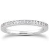 14k White Gold Micro-pave Flat Sided Diamond Wedding Ring Band