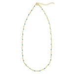 Sterling Silver Gold Plated Blue Enamel Hearts Necklace, view 2