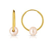 14k Yellow Gold Round Endless Pearl Earring(1x14mm)