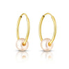 14k Yellow Gold Round Endless Pearl Earring(1x14mm)