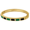 14K Yellow Gold Black And Green Art Deco Hexagon Bangle (6.00 mm), view 2