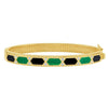 14K Yellow Gold Black And Green Art Deco Hexagon Bangle (6.00 mm), view 3