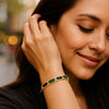 14K Yellow Gold Black And Green Art Deco Hexagon Bangle (6.00 mm), view 4
