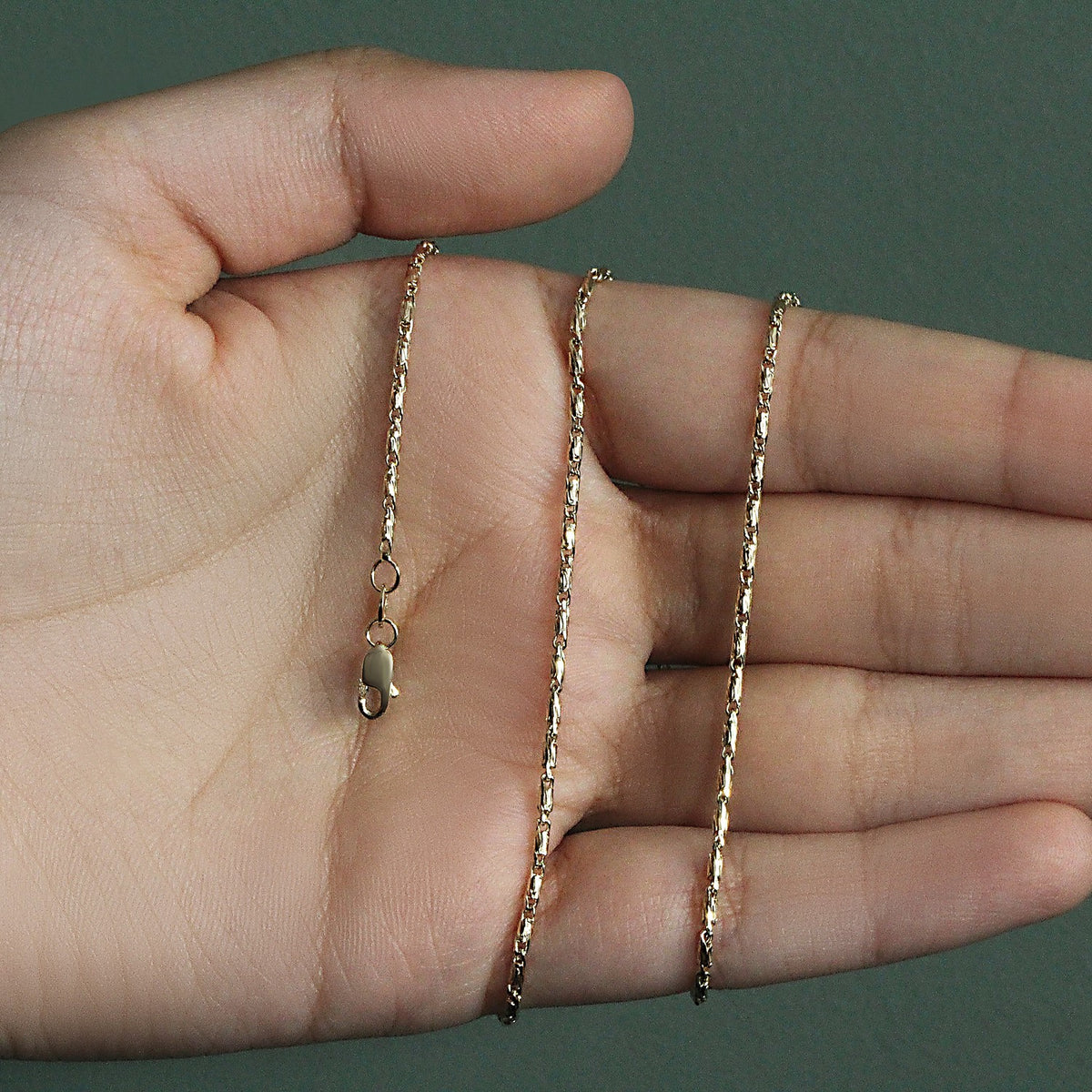 Diamond Cut Fancy Links Pendant Chain in Yellow Gold (1.50 mm), view 2