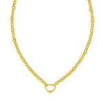 14K Yellow Gold Heart Lock Charm Necklace (5.80 mm), view 2