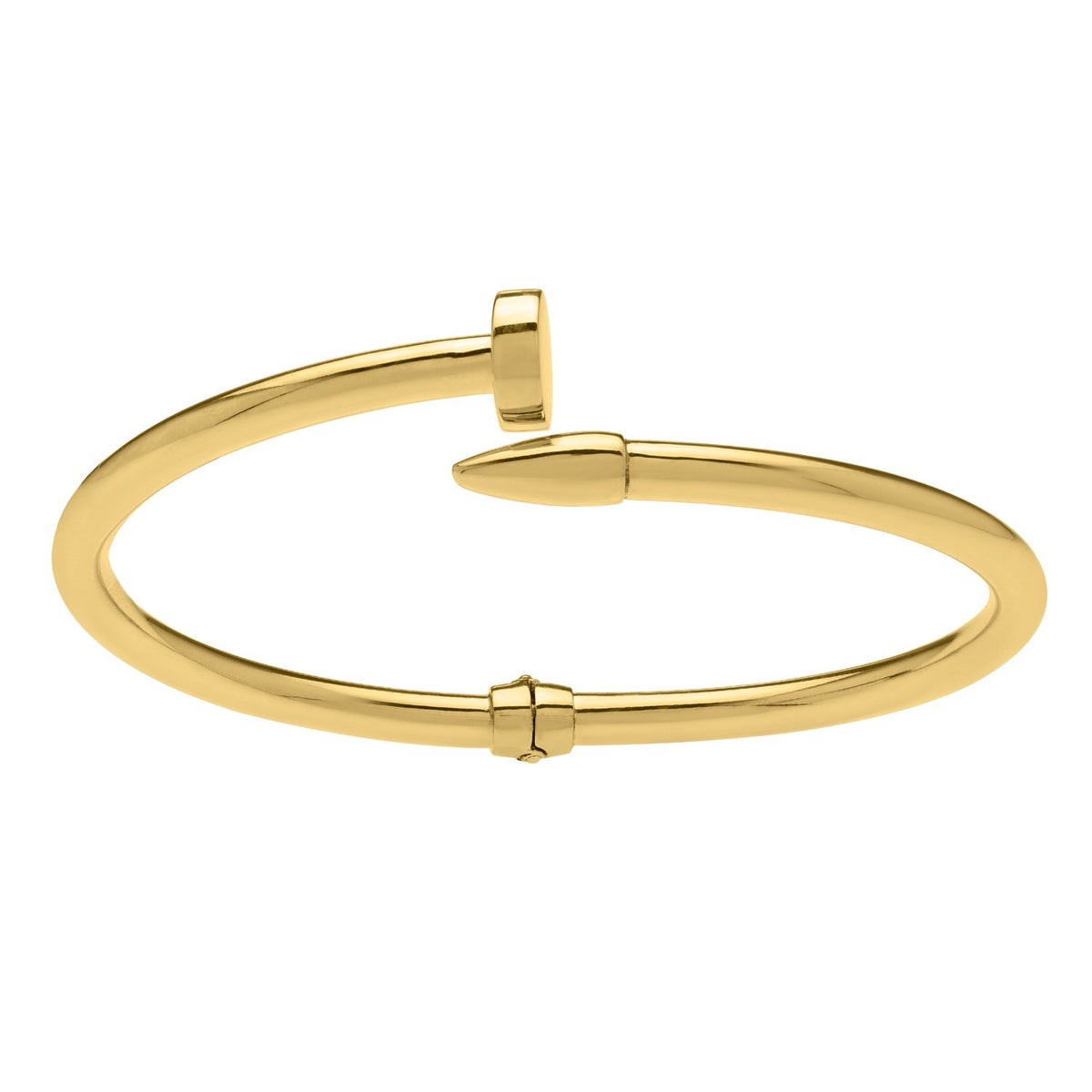 Bypass Nail Head Cuff Bangle in 14K Yellow Gold, view 2