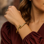 Bypass Nail Head Cuff Bangle in 14K Yellow Gold, view 4