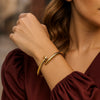Bypass Nail Head Cuff Bangle in 14K Yellow Gold, view 4