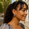 Sterling Silver Triple Door Knocker Hoop Earrings, view 3