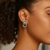Sterling Silver Triple Door Knocker Hoop Earrings, view 4